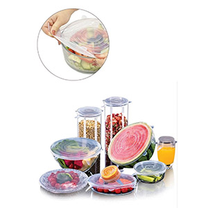 Tazeliği Koruyan 6 Lı Silikon Strech Kapaklar Pratik Taşırmaz Silikon Tencere Kapağı