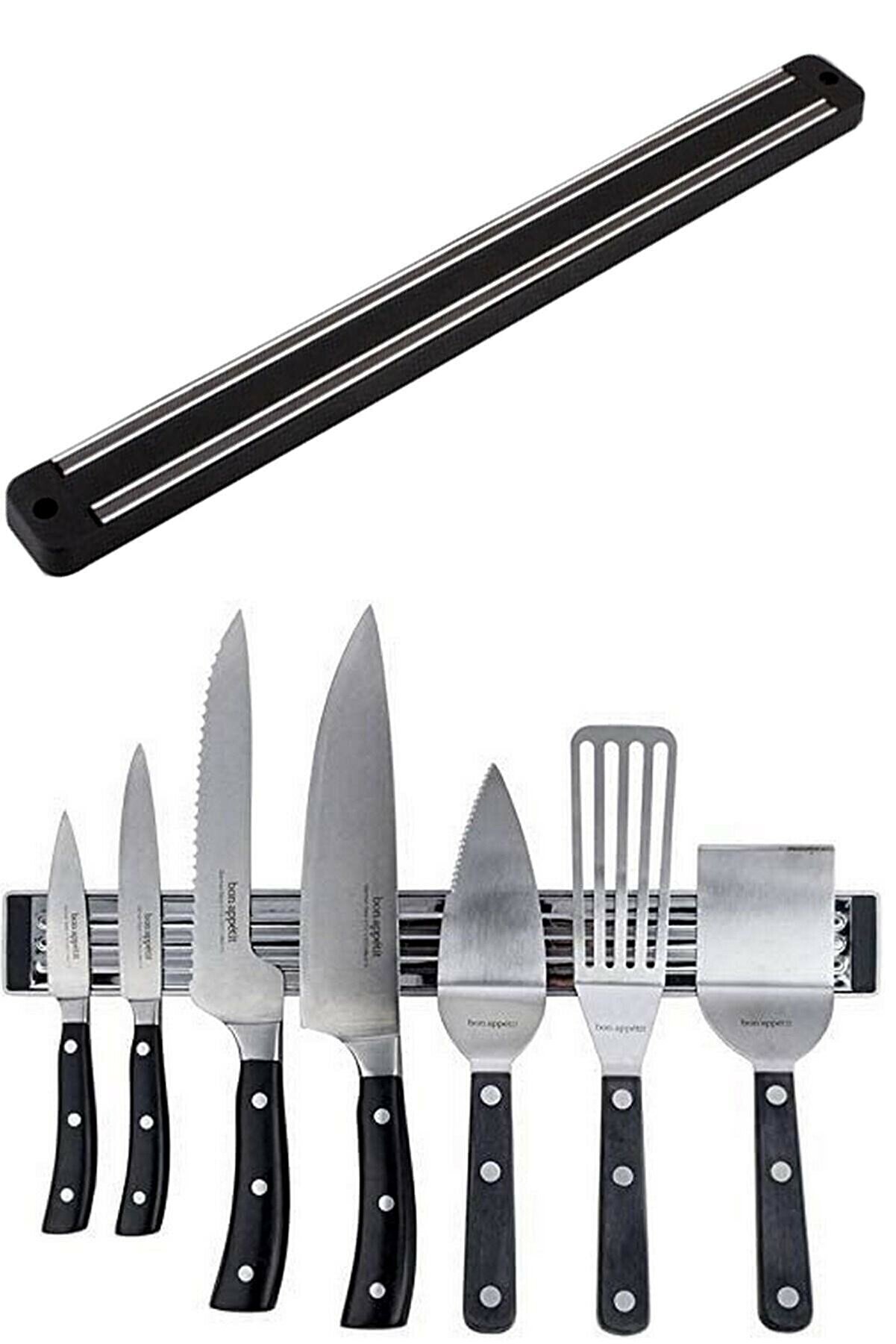 Mıknatıslı Paslanmaz Duvar Bıçak Askısı Standı 55 Cm Aparat - Görsel 2