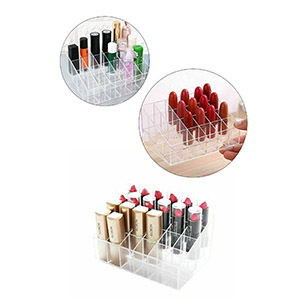Şeffaf 24 Bölmeli Makyaj Organizeri Ruj Oje Fırça Makyaj Kutusu