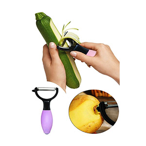 Soyacak Silikon Saplı Tombul Çelik Lazer Kesim Julien Meyve Sebze Soyacağı