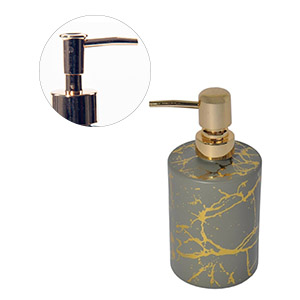 Mermer Desenli Cam Sıvı Sabunluk