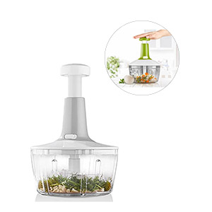 Manuel Üstten Basmalı 3 Bıçaklı Kilitlenebilir Meyve Sebze Doğrayıcı El Rondosu