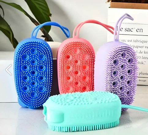 Silikon Banyo Kesesi Katı Sabun Hazneli (süngerli) - Görsel 3