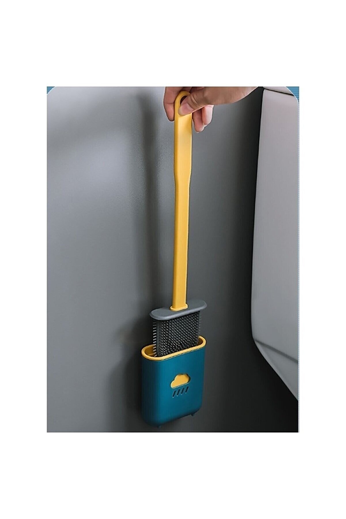 Hazneli Silikon Tuvalet Temizlik Fırçası 35 Cm - Görsel 2